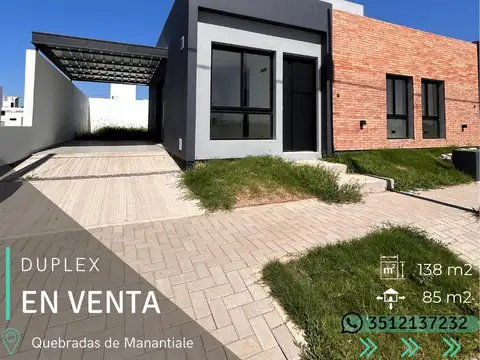 DUPLEX 2 DORMITORIOS - QUEBRADAS DE MANANTIALES