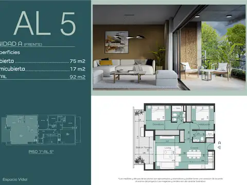 Departamento en Venta de 3 ambientes