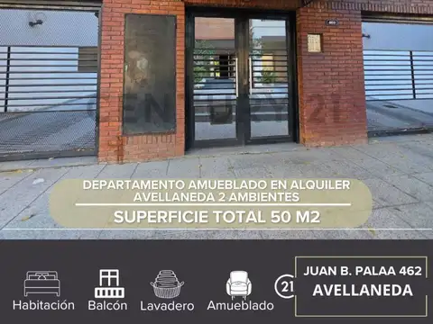 DEPARTAMENTO AMUEBLADO EN ALQUILER AVELLANEDA 2 AMBIENTES