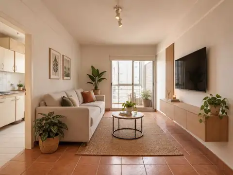 Departamento dos ambientes con balcón. Caballito.  Seguridad 24h. Amenities.