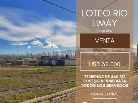 Terreno en venta de 460m2 - Loteo Rio Limay, Plottier