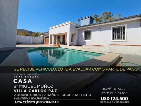 Venta Casa De 2 Dormitorios Con Pileta Y Calefacción Central En Miguel Muñoz, Villa Carlos Paz