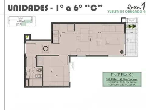 Departamento en Venta de 2 ambientes