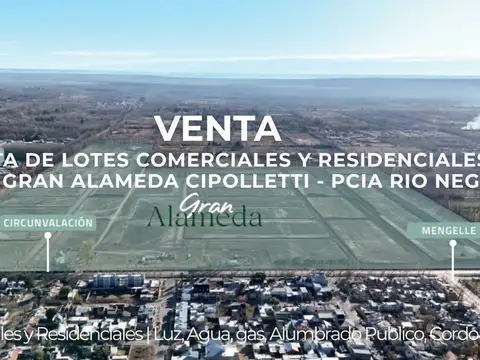 VENTA LOTE RESIDENCIAL  B° GRAN ALAMEDA CIPOLLETTI