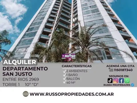 Alquiler de Departamento 2 Ambientes - San Justo