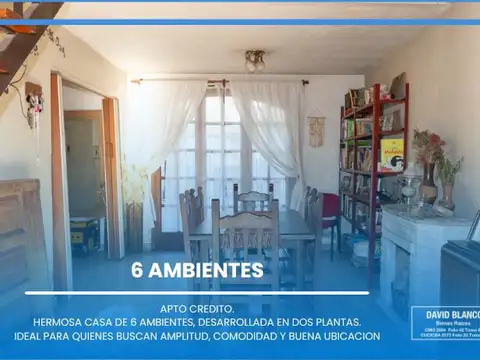 Casa en Temperley, casa de 6 ambientes en temperley, apto crédito, jardín, patio, cochera
