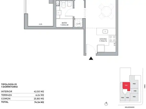 Venta apartamento cordon un dormitorio Penthouse