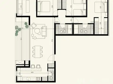 Departamento en Venta de 3 dormitorios