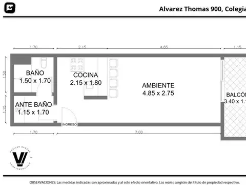 Av Alvarez Thomas 900 , Piso 6