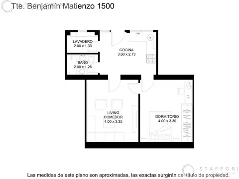 Depto Tipo Casa 2 ambientes con 1 baño