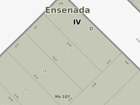 Terreno en Venta 26  mts Fondo