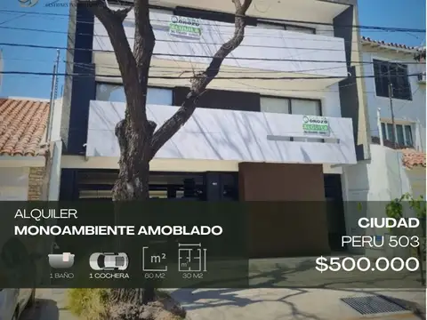 Departamento en alquiler c/ cochera en Centro