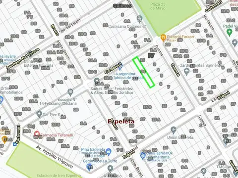 Terreno en Venta 8  mts Frente