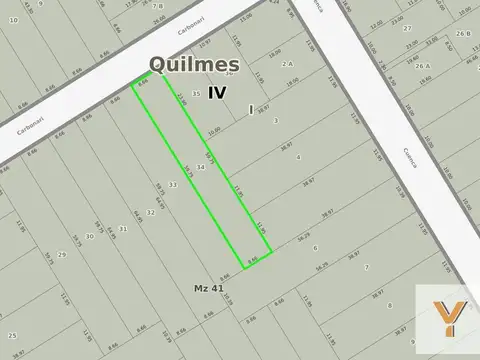 Terreno en Venta 59  mts Fondo