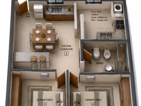 Departamento en Venta de 2 dormitorios