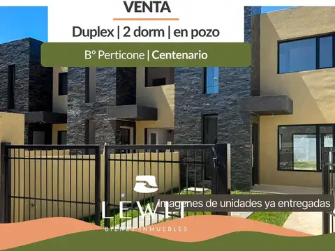 Venta duplex en pozo 2 dormitorios con cochera | Barrio Perticone | Centenario