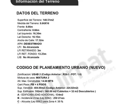 Terreno en Venta de 140,0 m2