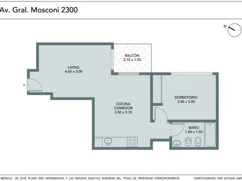 Departamento en Venta de 1 dormitorio