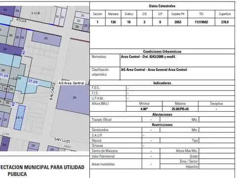 Venta TERRENO Apto para Desarrollo  - PB   8 Pisos