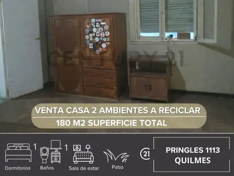 VENTA CASA 2 AMBIENTES A RECICLAR QUILMES