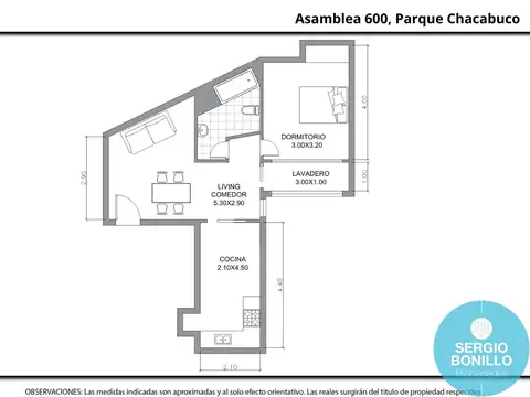 Departamento en Venta en Parque Chacabuco, USD 66.500