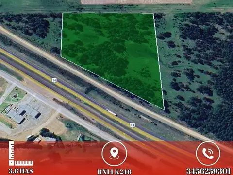 3,6 Hectareas sobre Ruta Nacional 14