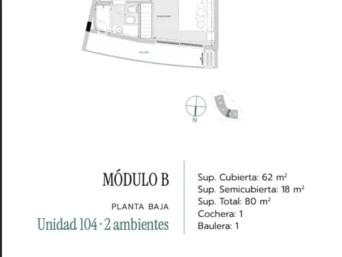 Venta departamento en pozo de 1 dormitorio