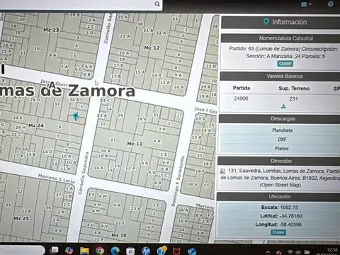 Terreno en Venta 9  mts Frente