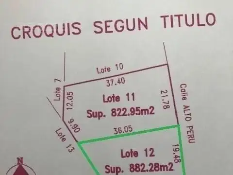 Terreno en Venta 21  mts Fondo