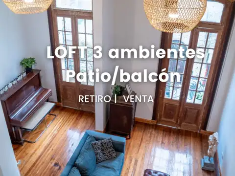 Venta departamento 3 ambientes de lujo con patio en Retiro