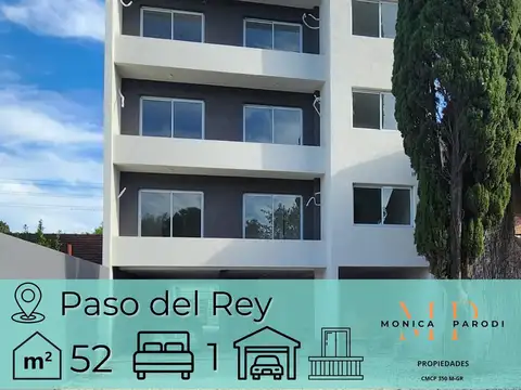 DEPARTAMENTO 2 AMBIENTES EN VENTA EN PASO DEL REY A ESTRENAR CON COCHERA Y DOBLE BALCÓN