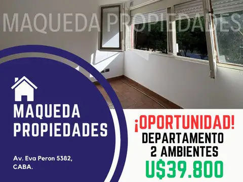 DEPARTAMENTO 2 AMBIENTES EN VILLA LUGANO ¡ OPORTUNIDAD !