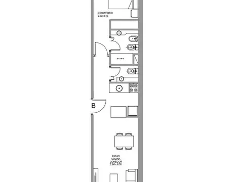 Departamento en Venta de 1 dormitorio
