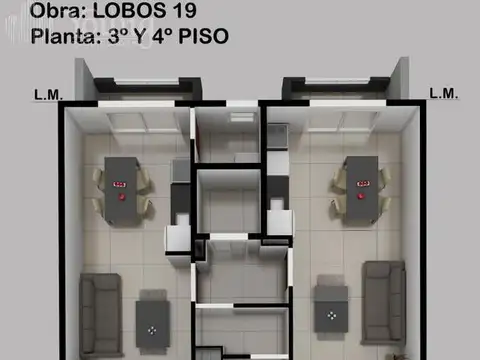 Oficina 2 ambientes con 1 baño