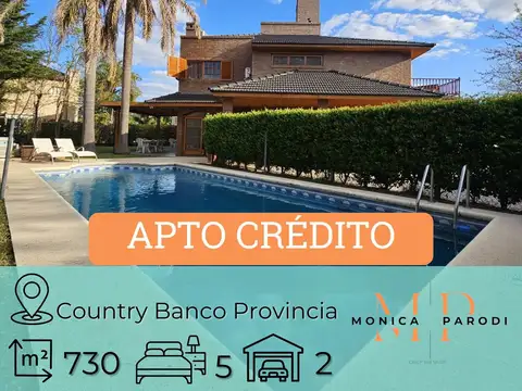 CASA EN VENTA EN COUNTRY CLUB BANCO PROVINCIA FRANCISCO ALVAREZ. MORENO.