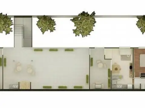 Departamento 2 ambientes con 1 baño