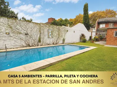 Casa 5 Ambientes 4 Dormitorios | Suite, Pileta y Garage para 2 Autos | San Andrés