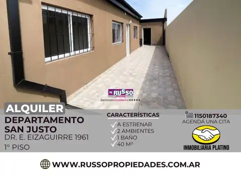 Departamento en Alquiler de 2 ambientes San Justo