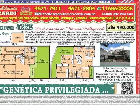 GENÉTICA PRIVILEGIADA monumental casona de los años setenta