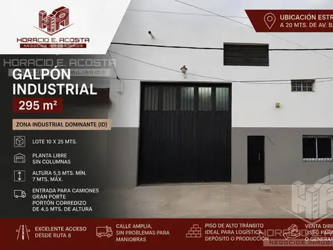 Galpón en venta 300m2 Oportunidad - San Martin - suipacha 4956