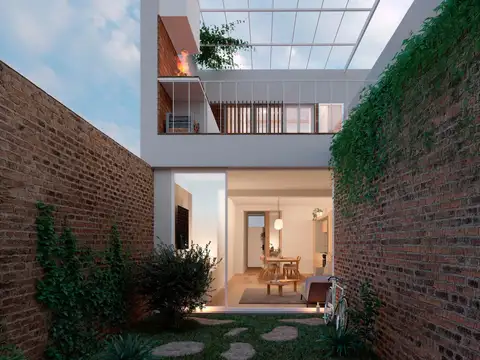Casa de pasillo de 2 dormitorios más comodín, jardín y terraza en Pichincha