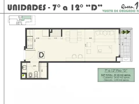 Departamento en Venta de Monoambiente