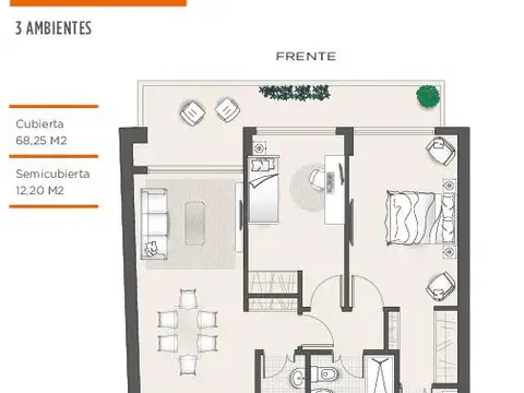 Av. San Martín 4820 7° A Villa del Parque - 3 ambientes con balcón en construcción