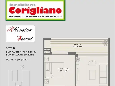 Departamento en Venta de 2 ambientes
