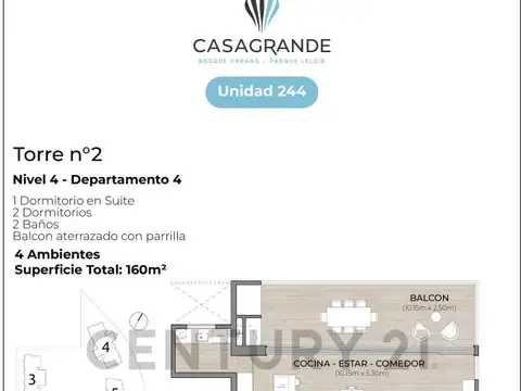 Departamento en Venta de 4 ambientes