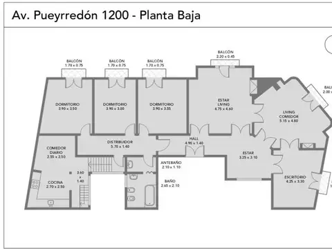 Departamento en Venta en Barrio Norte, USD 400.000