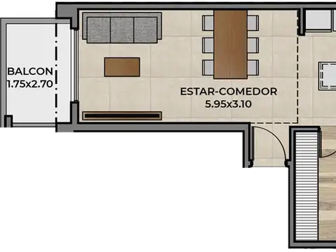 Departamento en Venta de 1 dormitorio