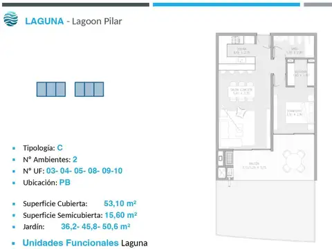 Departamento en el emprendimiento Lagoon Pilar