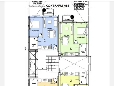 Departamento 2 ambientes con 1 baño