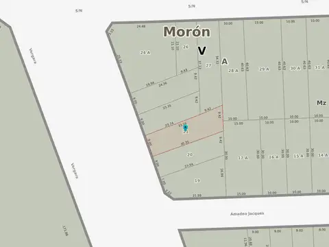 Venta lote 9x33 en Moron frente Shopping Plaza Oeste
